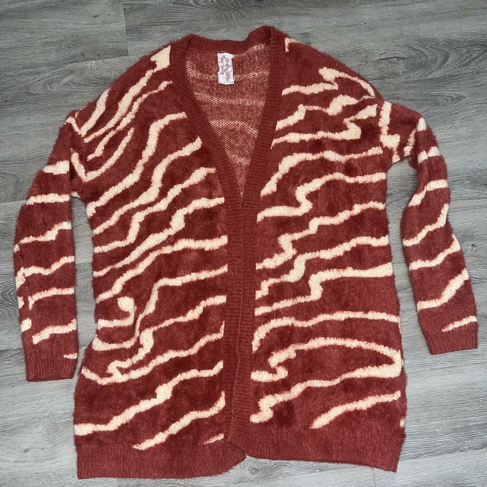 Sadie & Sage Zebra  Print  Open front Women's Cozy Cardigan